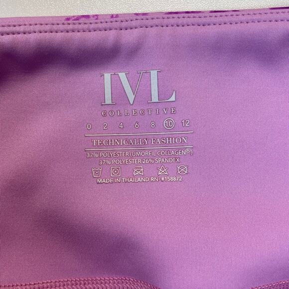 IVL Collective Cropped Leggings size 10 Purple Tie Dye - Picture 2 of 6